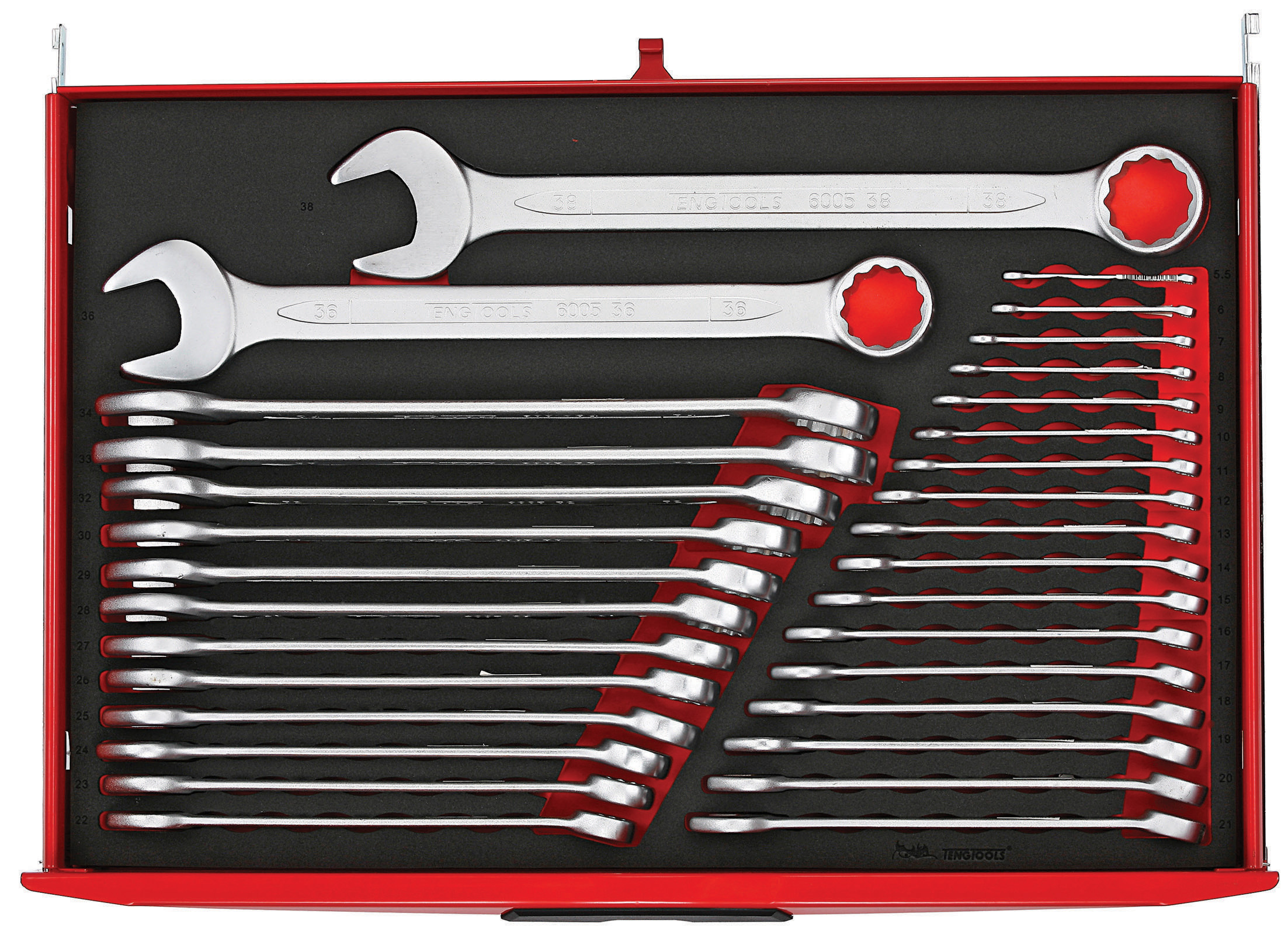 Teng Tools 31-Piece Spanner Set, 5.5 → 38 mm, Chrome Vanadium