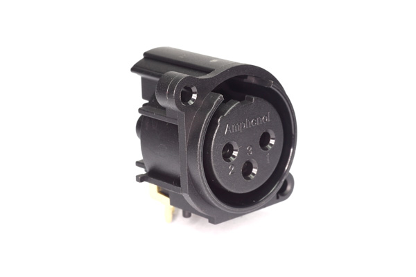 Amphenol Industrial Chassis Mount XLR Connector, Horizontal, Female, IP40, 133 V, 3 Way, Gold over Nickel Plating