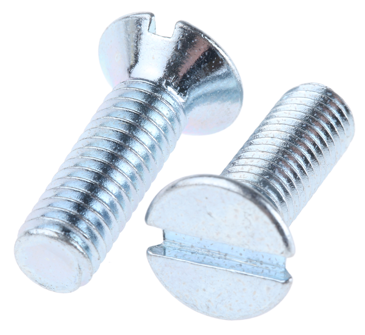 RS PRO Slot M6 Countersunk Steel Machine Screws DIN 963 x 20.0mm