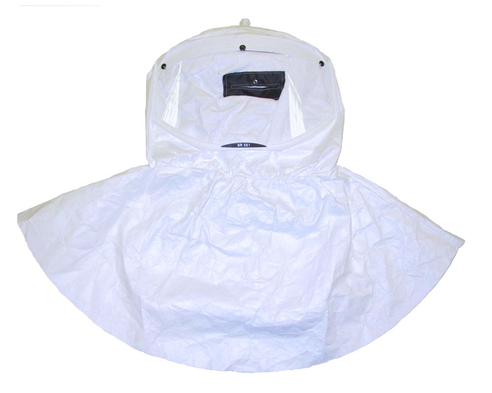 Sundstrom R06-5001 White PETG, Polypropylene Coated Non-Woven Polypropylene Protective Hood
