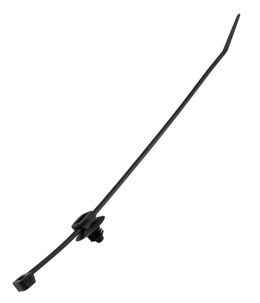 RS PRO Cable Tie, 200mm x 4.6 mm, Black Nylon, Pk-100