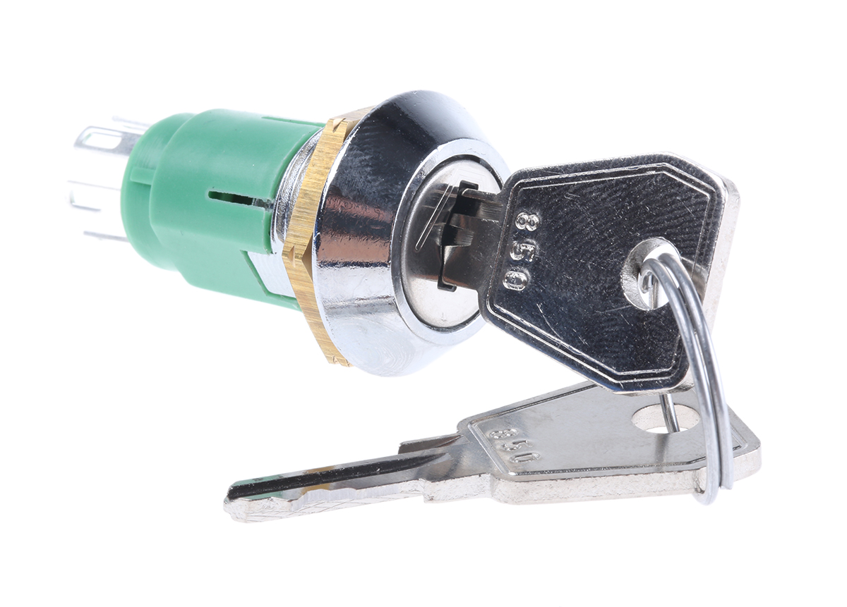 Lorlin Key Switch, DPDT, 1 A @ 24 V dc 2-Way Common-Key