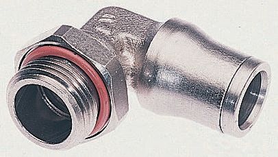Legris LF3600 Series Elbow Threaded Adaptor, G 1/2 Male to Push In 12 mm, Threaded-to-Tube Connection Style
