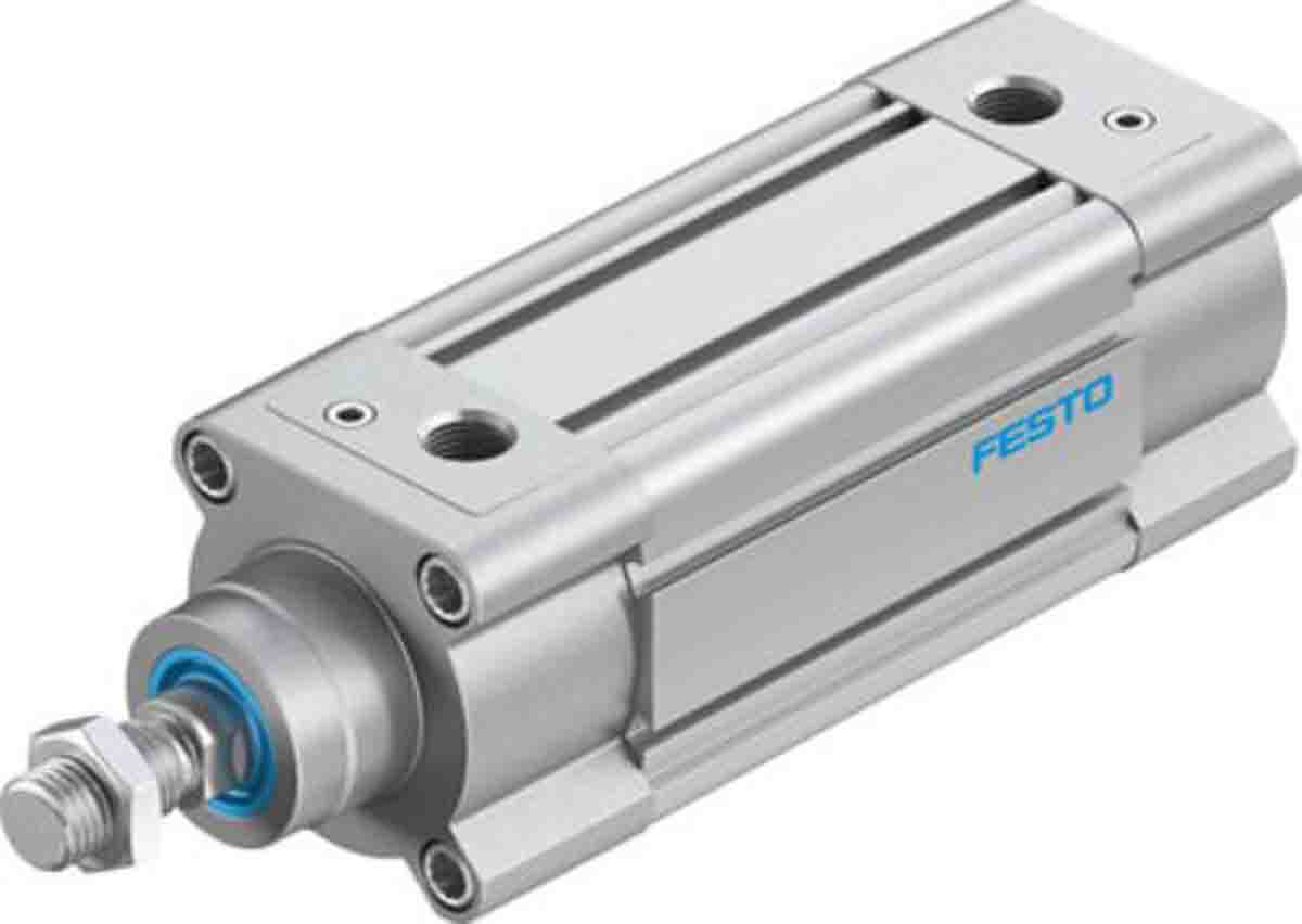 Festo Pneumatic Piston Rod Cylinder - 3657866 63 mm Bore, 80 mm DSBC Series, Double Acting Acting