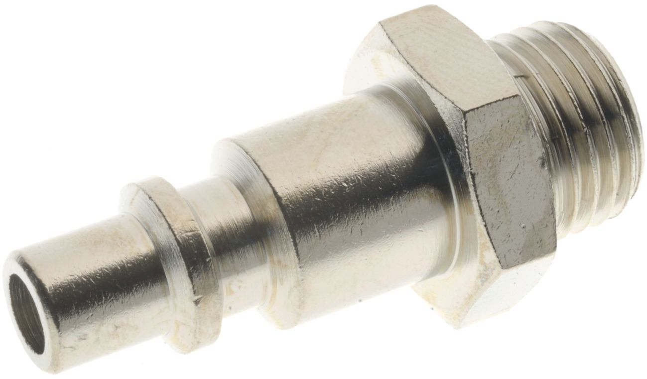 RS PRO Nickel Plated Brass Male Pneumatic Straight Threaded-to-Tube Adapter, 1/2 in Male Threaded, Tube