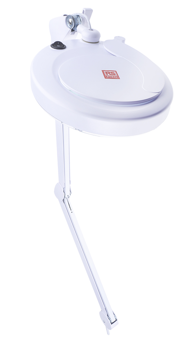 RS PRO LED Magnifying Lamp with Table Clamp Mount, 3dioptre, 125mm Lens Dia., 125mm Lens