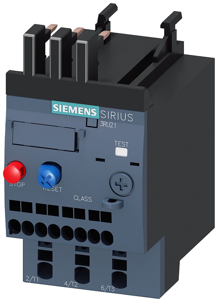 Siemens SIRIUS 3RU2 Thermal Overload Relay, 1.6 A F.L.C, 1.6 A Contact Rating, 0.55 kW, 0.75 kW, 1.1 kW, 690 V, SIRIUS