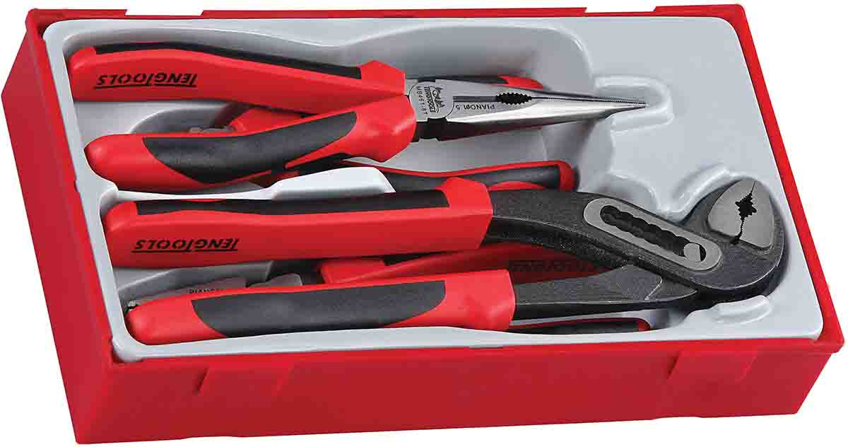 Teng Tools 4-Piece Plier Set, 180 mm Overall