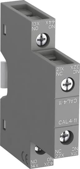 ABB Auxiliary Contact Block, 2 Contact, 1NC + 1NO, Side Mount CAL4