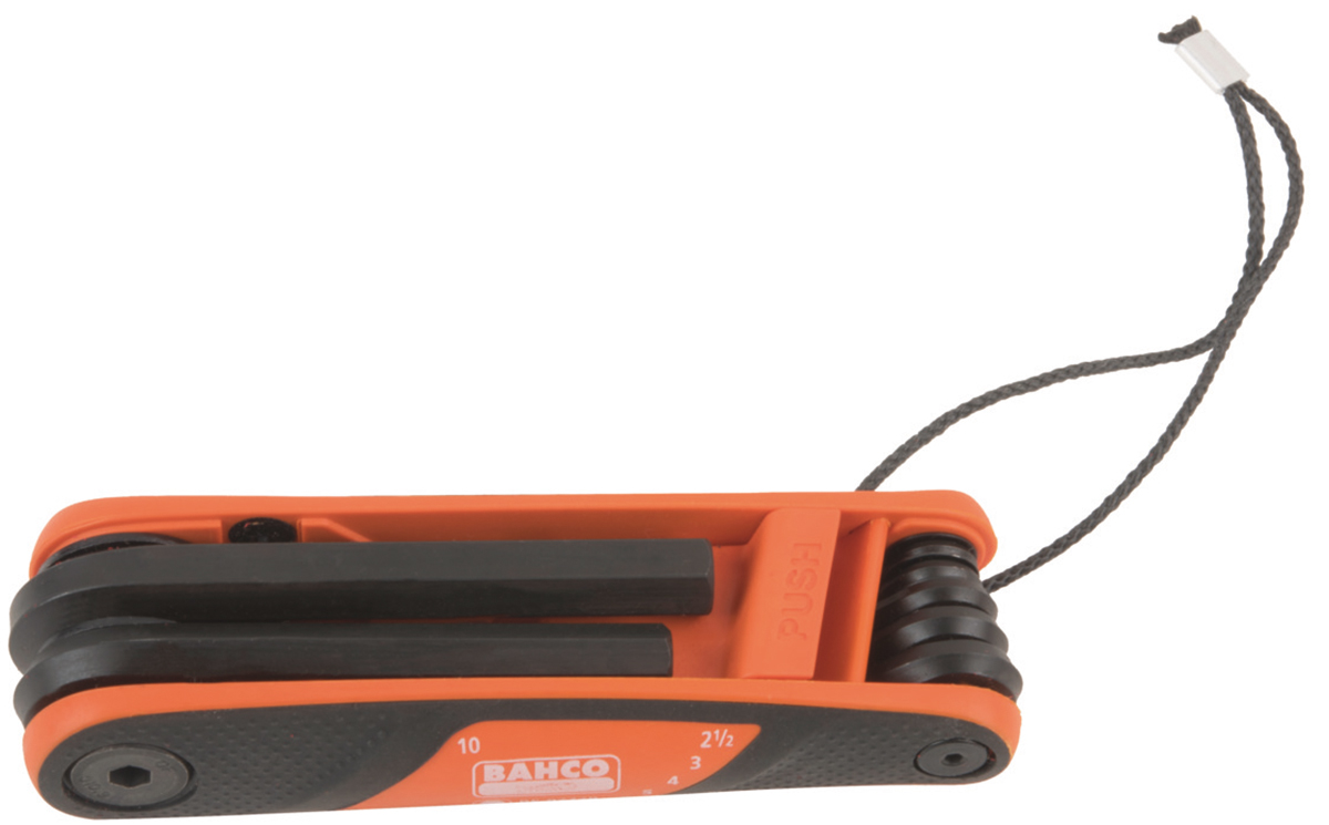Bahco 7 piece Folding Metric Hex Key Set, 2 → 10mm