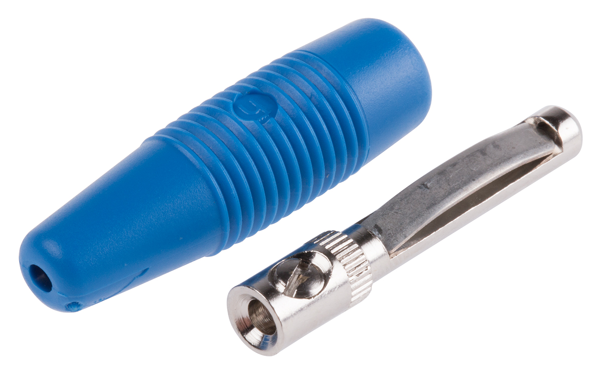 Hirschmann Test & Measurement Blue Male Banana Plug - Screw, 30 V ac, 60 V dc