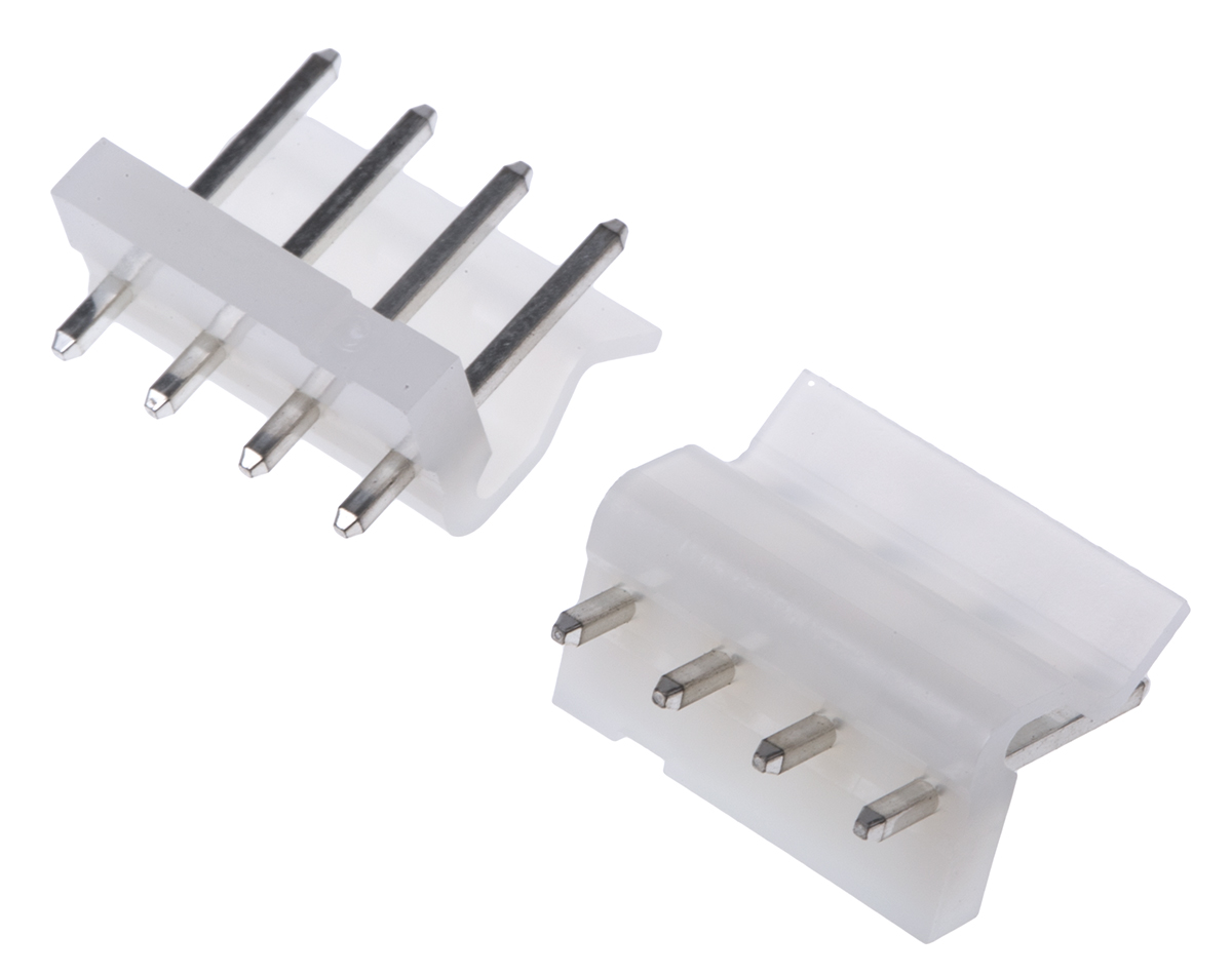 Molex SPOX Series Straight Through Hole Pin Header, 4 Contact(s), 5.08 mm Pitch, 1 Row, Unshrouded