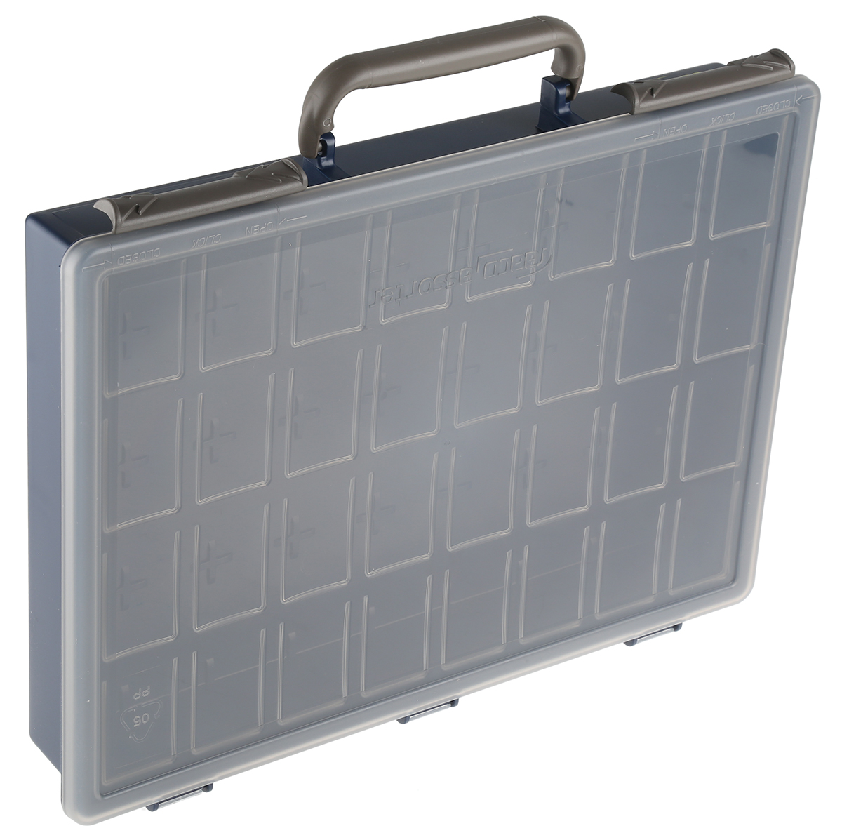 Raaco 32 Cell Black, Transparent PP, Adjustable Compartment Box, 57mm x 338mm x 261mm