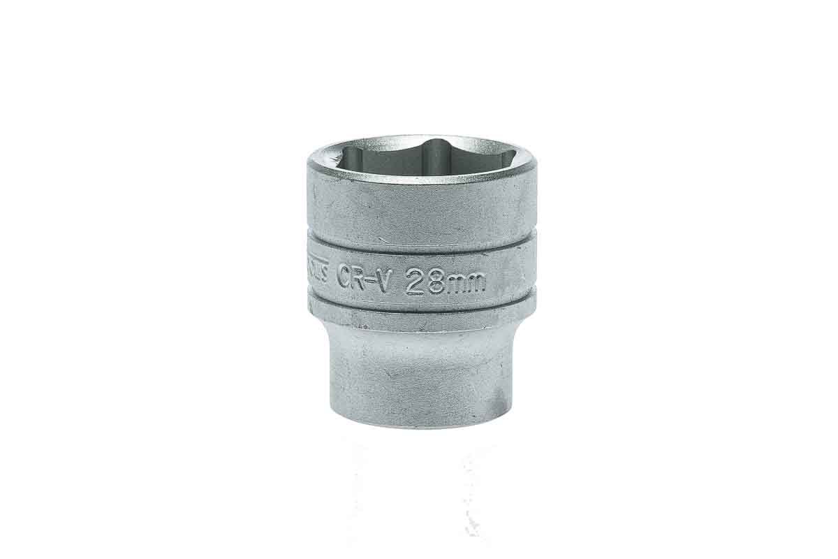 Teng Tools 1/2 in Drive 28mm Standard Socket, 6 point, 43 mm Overall Length