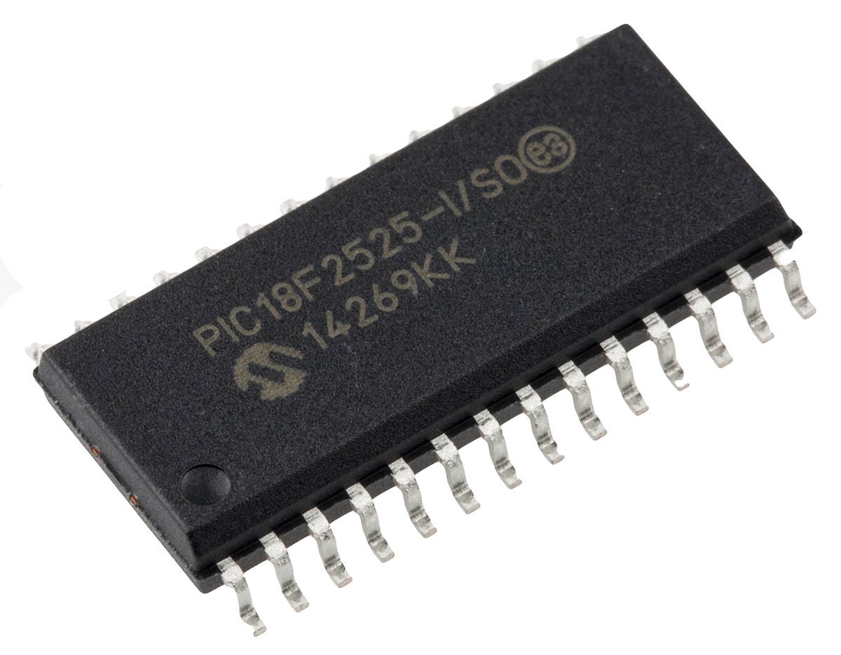 Microchip, 8 bit PIC, PIC18F2525 Microcontroller, 40 MHz, 48kB FLASH, 28-Pin SOIC