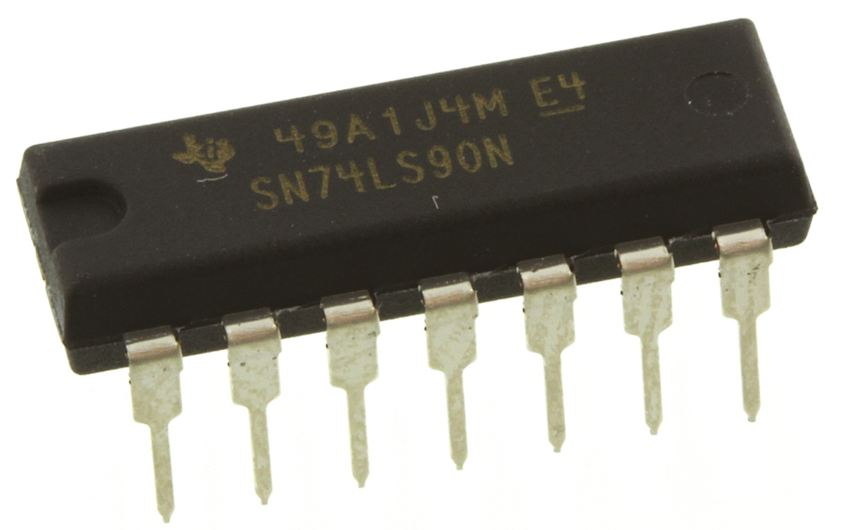 Texas Instruments SN74LS90N 4-stage Through Hole Decade Counter LS, 14-Pin PDIP