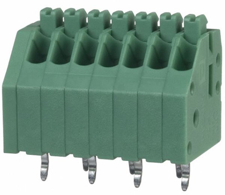 Phoenix Contact PTSA 0.5/ 7-2.5-Z Series PCB Terminal Block, 2.5mm Pitch, Through Hole Mount, 1-Row, Solder Termination