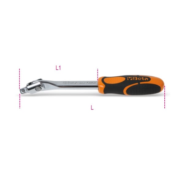 BETA 900/35A 1/4 in Hexagon Swivel Handle, 280 mm Overall