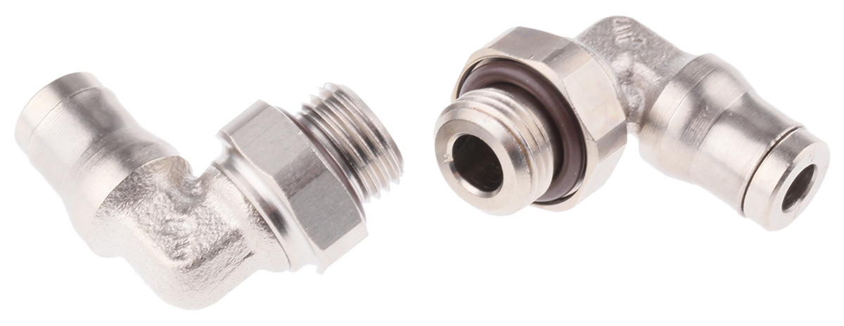 Legris LF3600 Series Elbow Threaded Adaptor, G 1/8 Male to Push In 4 mm, Threaded-to-Tube Connection Style