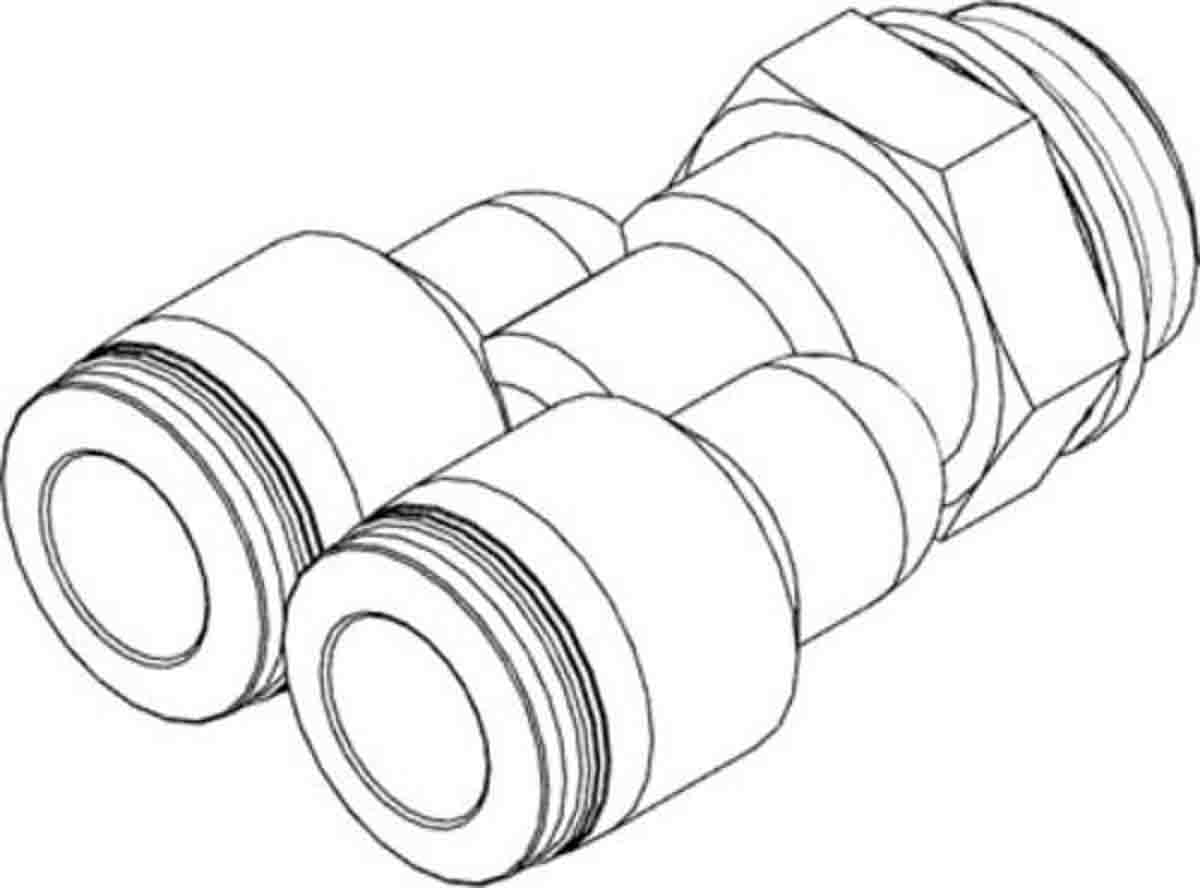 Festo Y Threaded Adaptor, Push In 12 mm to Push In 12 mm, Threaded-to-Tube Connection Style, 186188