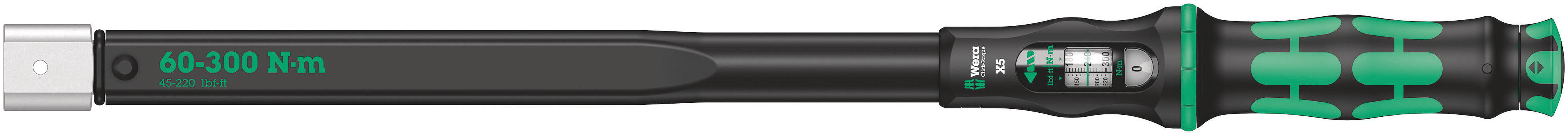 Wera Click-Torque X 5 Click Torque Wrench, 60 → 300Nm, Square Drive, 14 x 18mm Insert