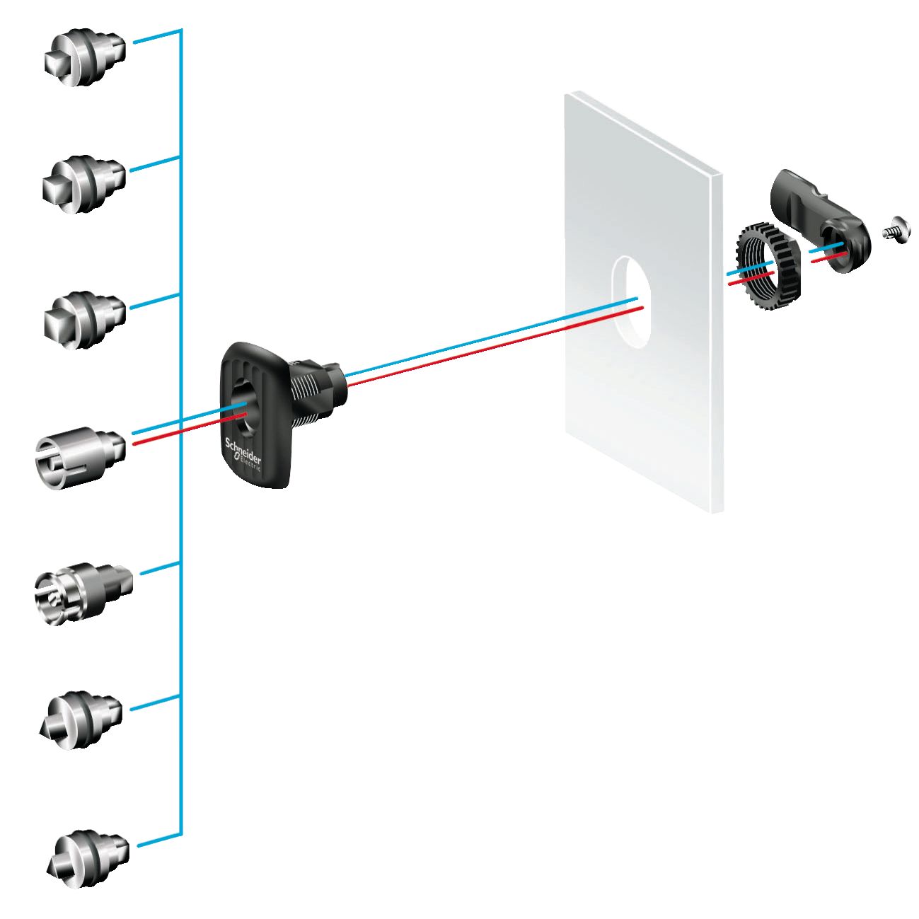 Schneider Electric PanelSeT Accessoires Series 8mm Triangular Lock Insert For Use With Spacial S3D