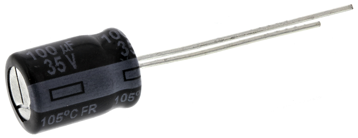 Panasonic 100μF Aluminium Electrolytic Aluminium Electrolytic Capacitor 35V dc, Radial, Through Hole - EEUFR1V101