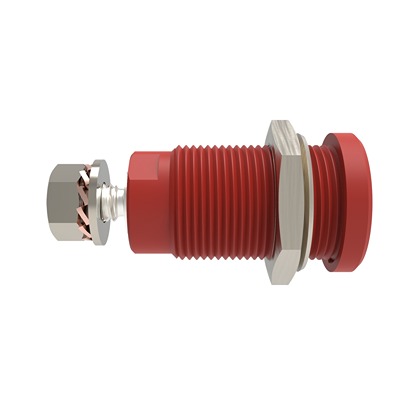 Schutzinger Red Female Banana Connector, 4 mm Connector, M4 Thread Termination, 32A, 1.5 kV dc, 1 kV dc, 600 V dc,