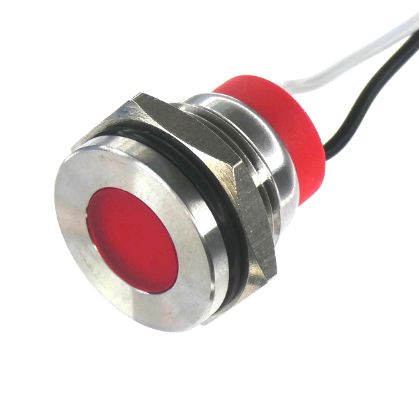 CML Innovative Technologies PL14SL Series Blue Panel LED, 240V, 14mm Mounting Hole Size, Lead Wires Termination, IP67