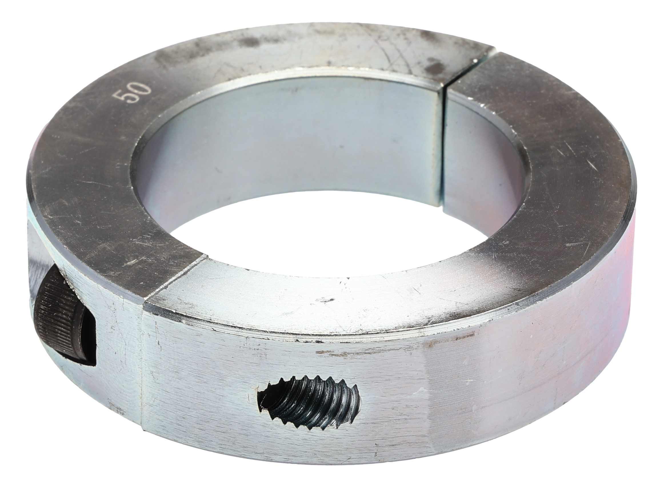 RS PRO Shaft Collar, Two Piece, Clamp Screw, Bore 50mm, OD 78mm, W 19mm, Steel