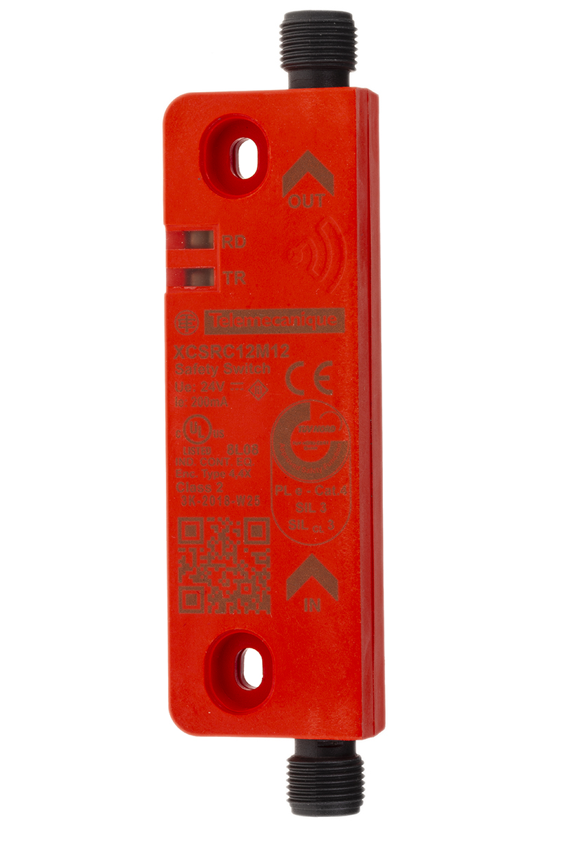 Telemecanique Sensors XCSRC Series RFID Non-Contact Safety Switch, 24V dc, Valox Housing, 2NO, M12