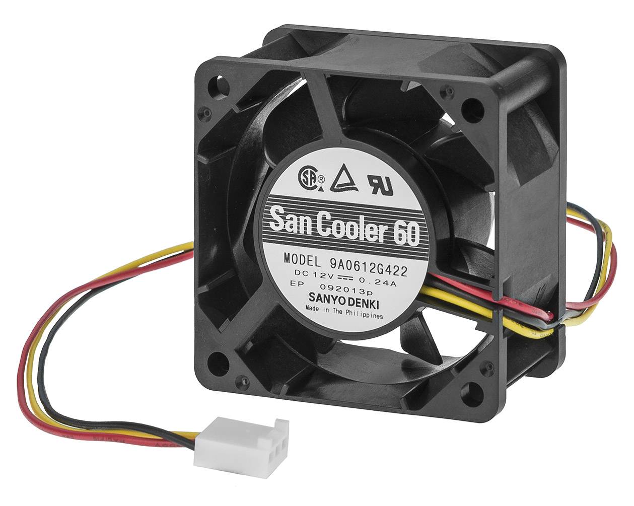 Sanyo Denki Axial Fan, 24 V dc, DC Operation, 27.6cfm, 3.12W, 80mA Max, 60 x 60 x 25mm