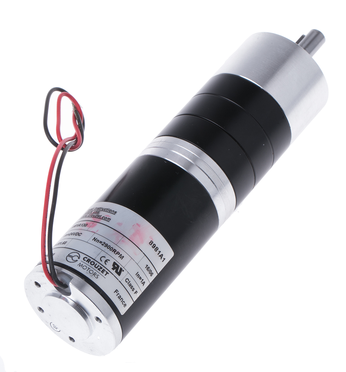 Crouzet Brushed Geared DC Geared Motor, 20 W, 24 V dc, 15 Nm, 9 rpm, 8mm Shaft Diameter
