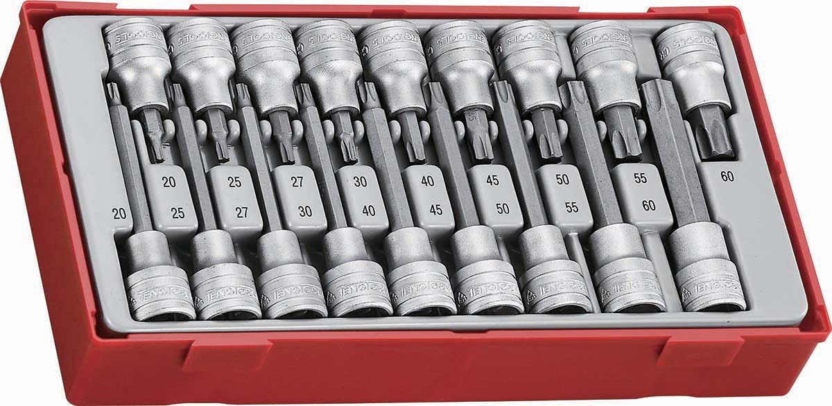 Teng Tools 18-Piece 1/2 in Bit Socket Set , Torx Bit