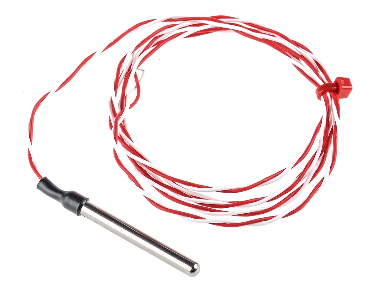 RS PRO PT1000 RTD Sensor, 4mm Dia, 40mm Long, 2 Wire, Probe, Class B +200°C Max