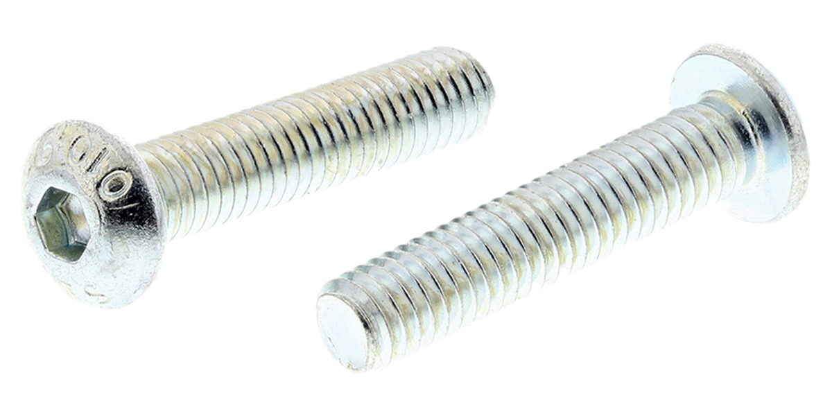 RS PRO Bright Zinc Plated Steel Hex Socket Button Screw, ISO 7380, M4 x 20mm