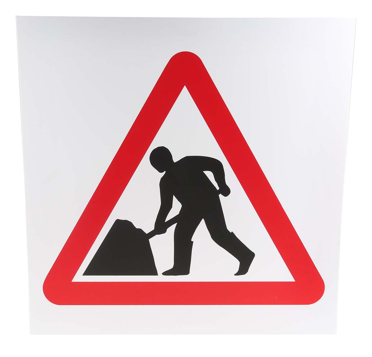 RS PRO Plastic Men at Work Road Traffic Sign, H450 mm W450mm