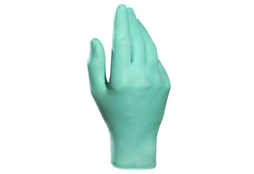 Mapa Solo Plus 995 Green Natural Latex Disposable Gloves, Size 7, 100Gloves per Pack