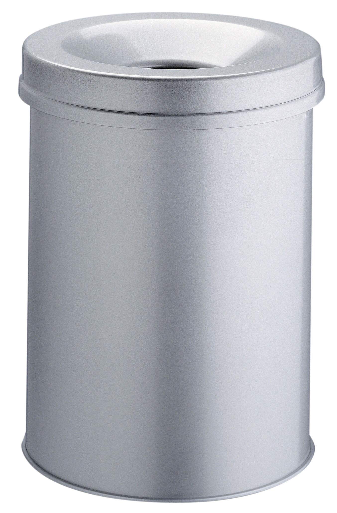 Durable Safe 30L Grey Steel Waste Bin