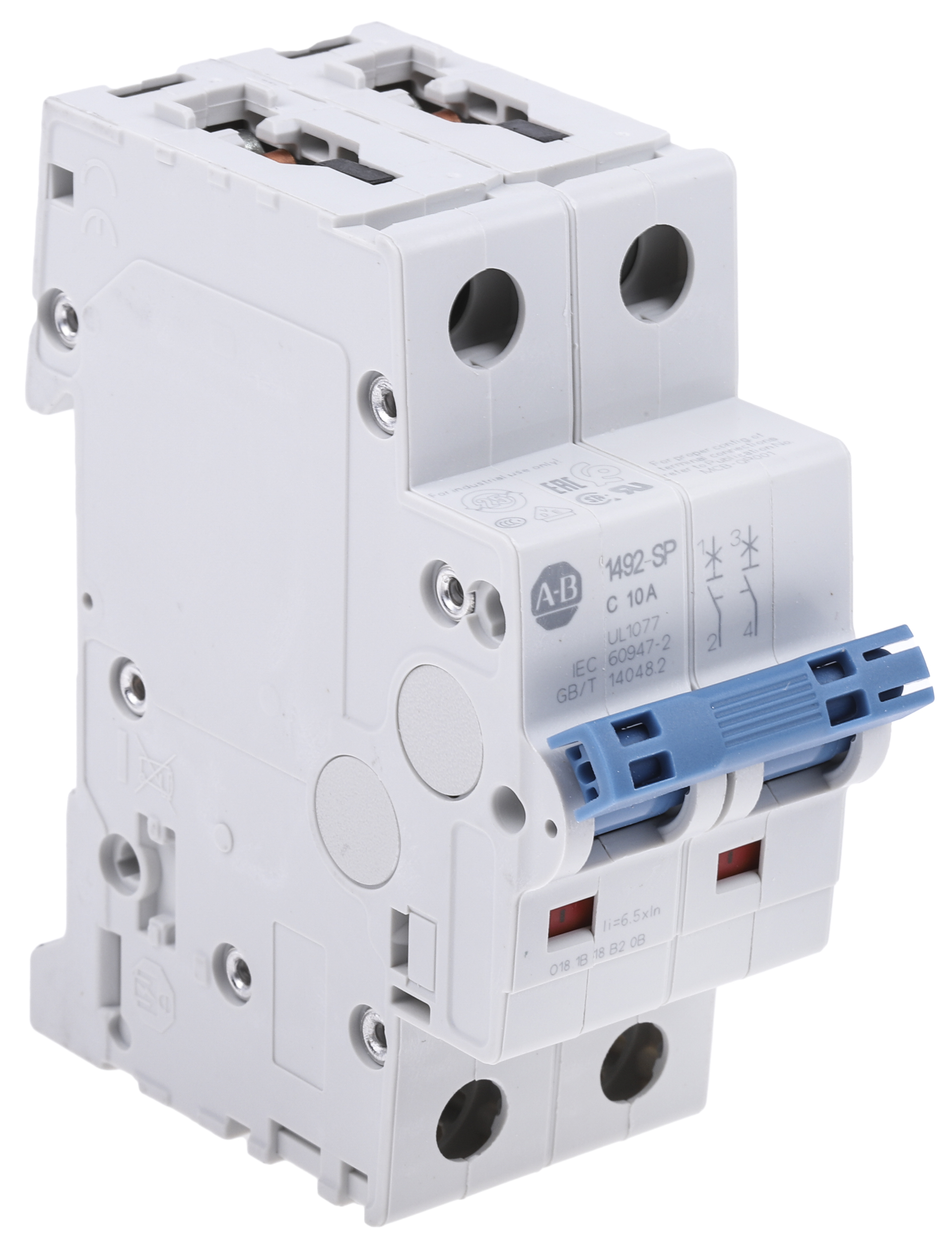 Allen Bradley 1492 1492-SPM MCB, 2P, 10A Curve C, 277V AC, 96V DC, 10 kA Breaking Capacity