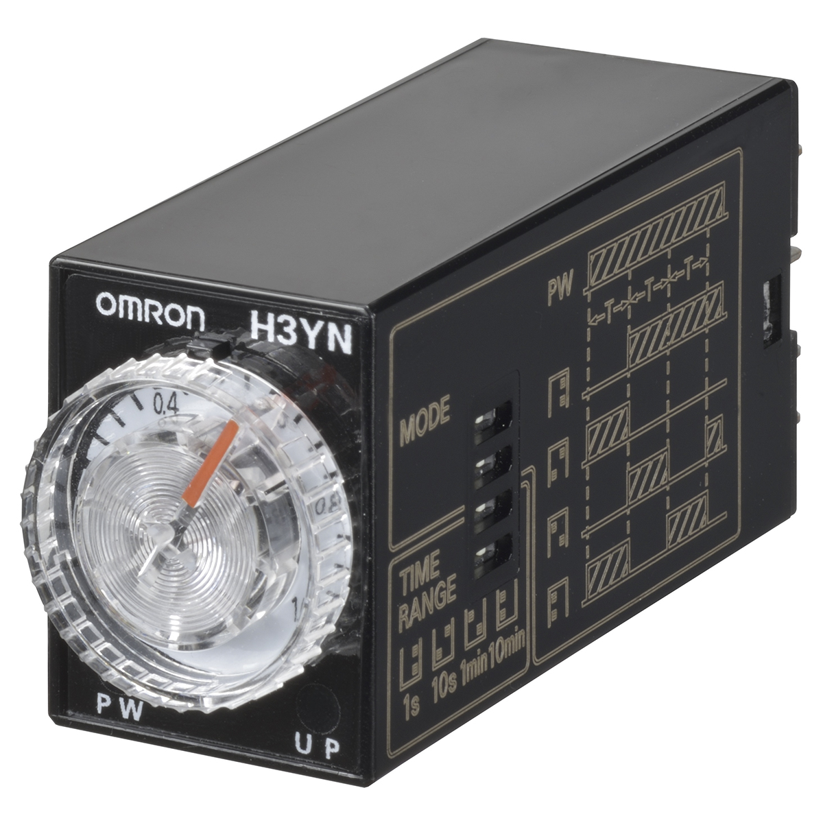 Omron H3YN Series Panel Mount Timer Relay, 12V dc, 4-Contact, 0.1 s → 10min, DPDT