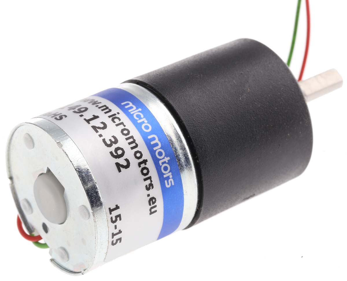 Micromotors Brushed Geared DC Geared Motor, 12 V dc, 20 Ncm, 5 rpm, 4mm Shaft Diameter