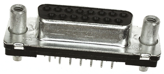 TE Connectivity Amplimite HD-20 15 Way Through Hole D-sub Connector Socket, 2.74mm Pitch, with 4-40 UNC PCB Retention