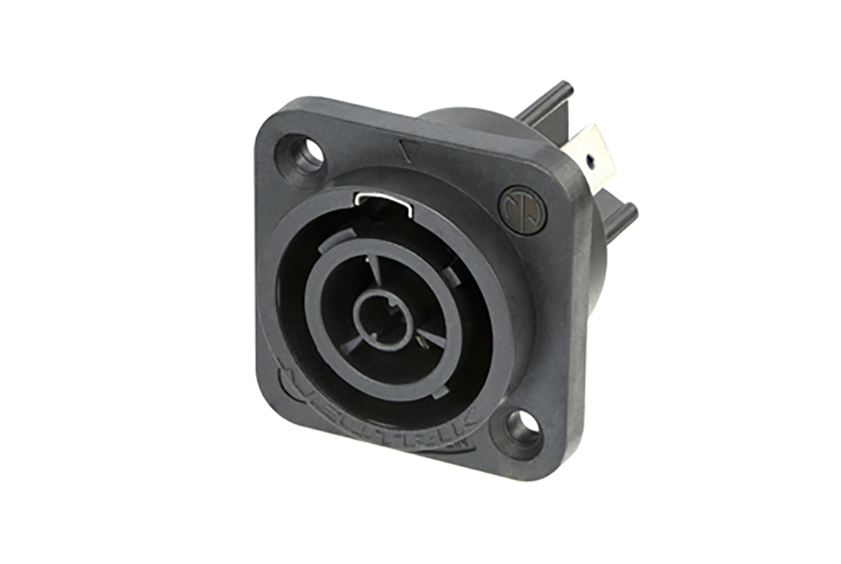 Neutrik Mains Sockets, 16A Black, Panel Mount Polyamide Crimp, Solder, 250 V