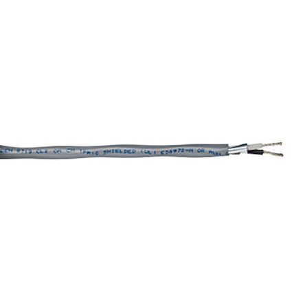 Belden8719 Series 2 Core Line level Low Voltage signal Cable, 0.95 mm² CSA, 7.95mm od, 152m, Chrome