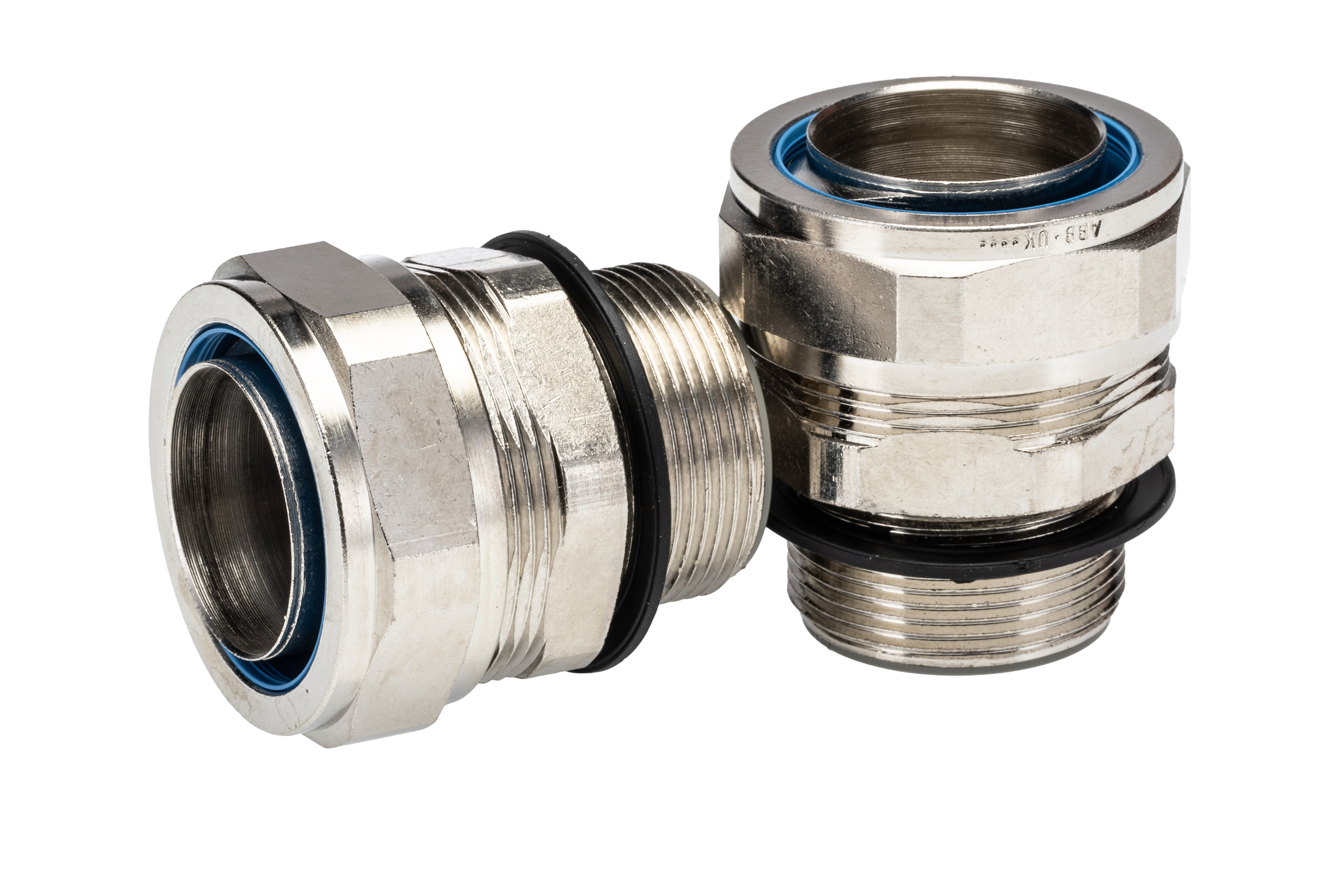Adaptaflex Swivel, Conduit Fitting, 32mm Nominal Size, M32, Brass, Silver IP65 rating