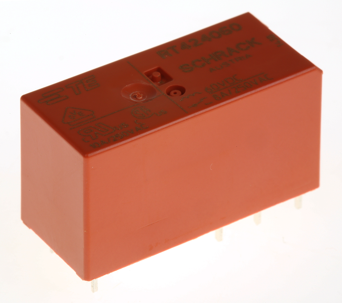 TE Connectivity PCB Mount Power Relay, 60V dc Coil, 8A Switching Current, DPDT