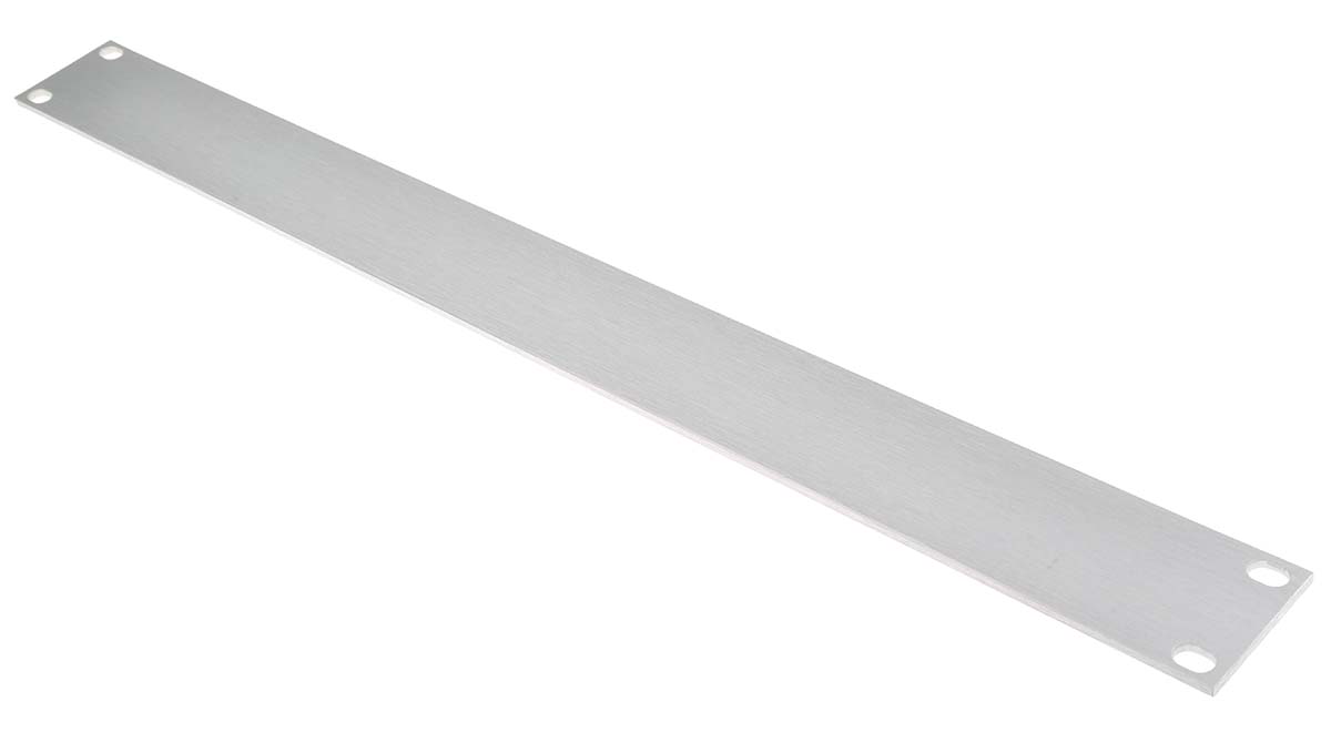 RS PRO Unpainted Aluminium Front Panel, 1U, 482.6 x 43.7mm