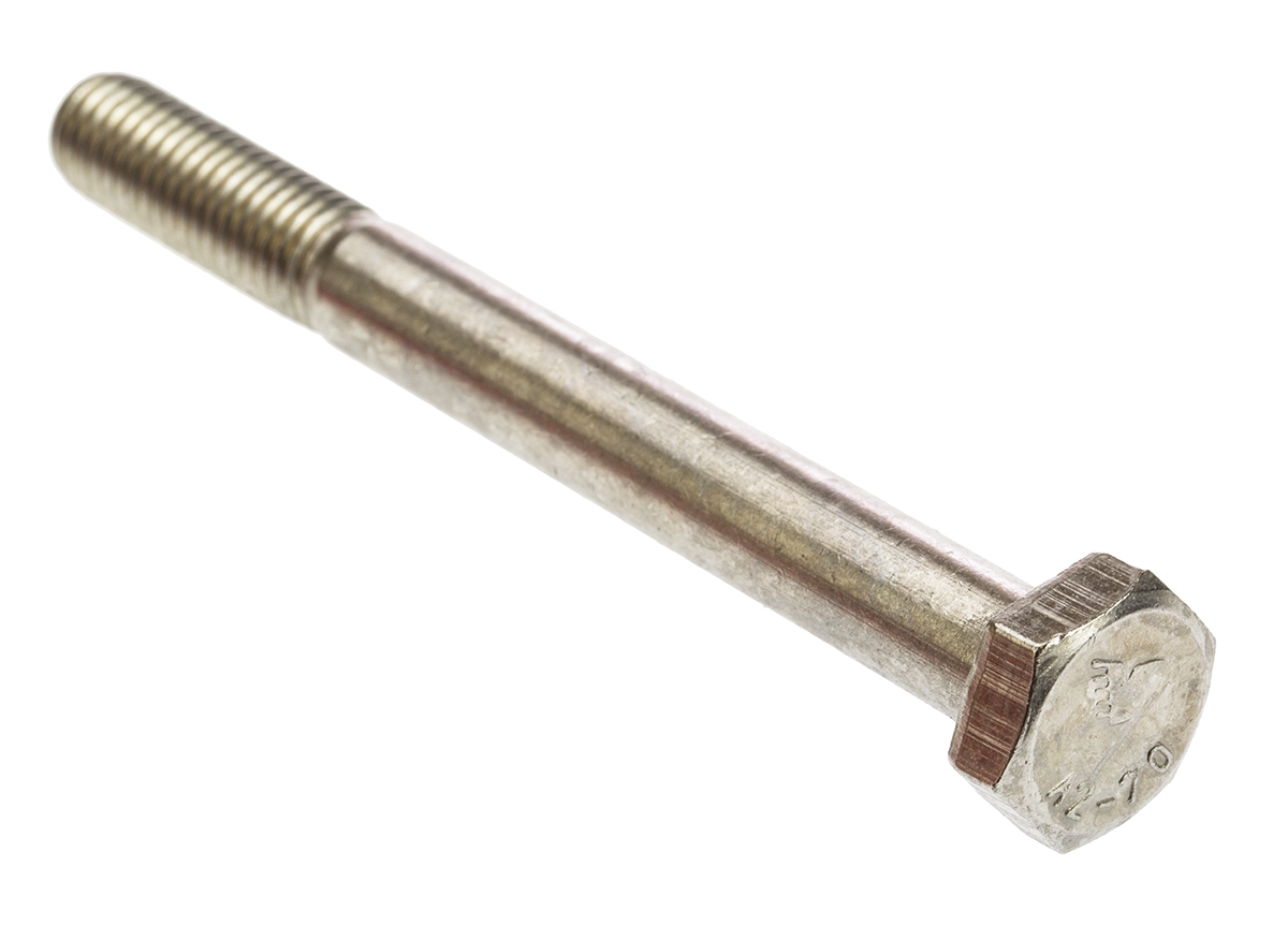 RS PRO Stainless Steel, Hex Bolt, M10 x 100mm