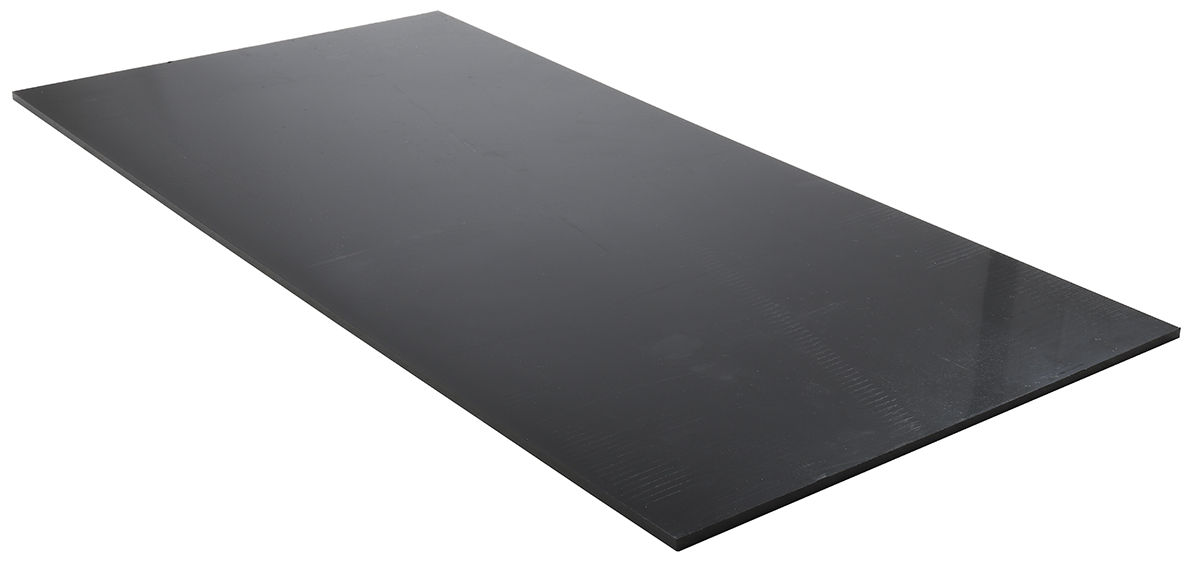 RS PRO Black Plastic Sheet, 1000mm x 500mm x 8mm